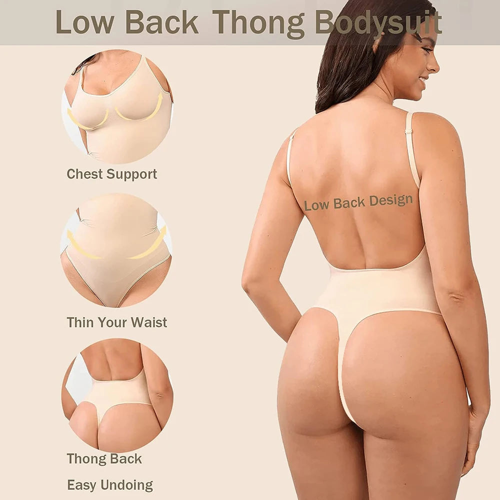 Backless Body Shaper Thong Seamless Tummy Control Butt Lifter Body Shaper Corset Slimming Tank Tops