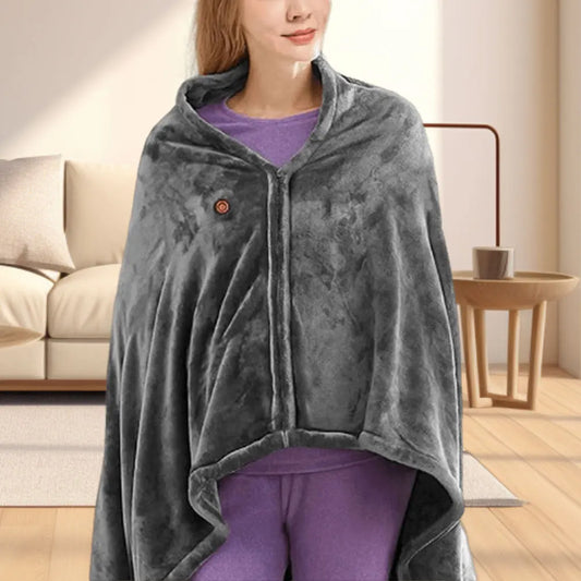 USB Electric Heated Blanket 3 Heating Levels Fleece Heated Mat Wearable Body Warmer