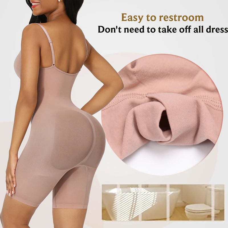 Seamless Bodysuit Compression Open Crotch Slimming Butt Lifter Body Shaper